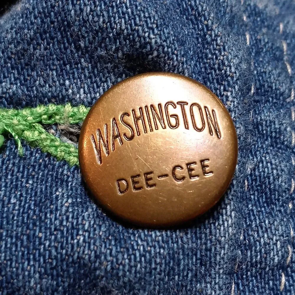 *READ* Vintage WASHINGTON DEE CEE Sanforized Denim Overalls Bib Jeans 28x30